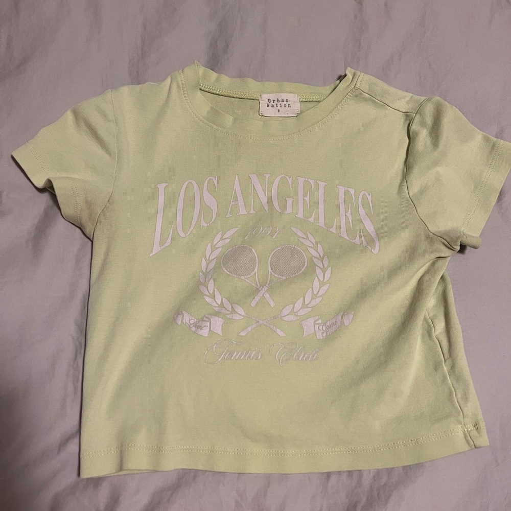 Urban Nation Green Los Angeles Tennis Club Crop Top